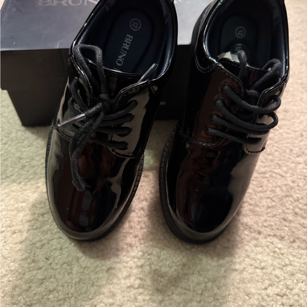 Bruno Black Patent Leather Kids Dress Shoes